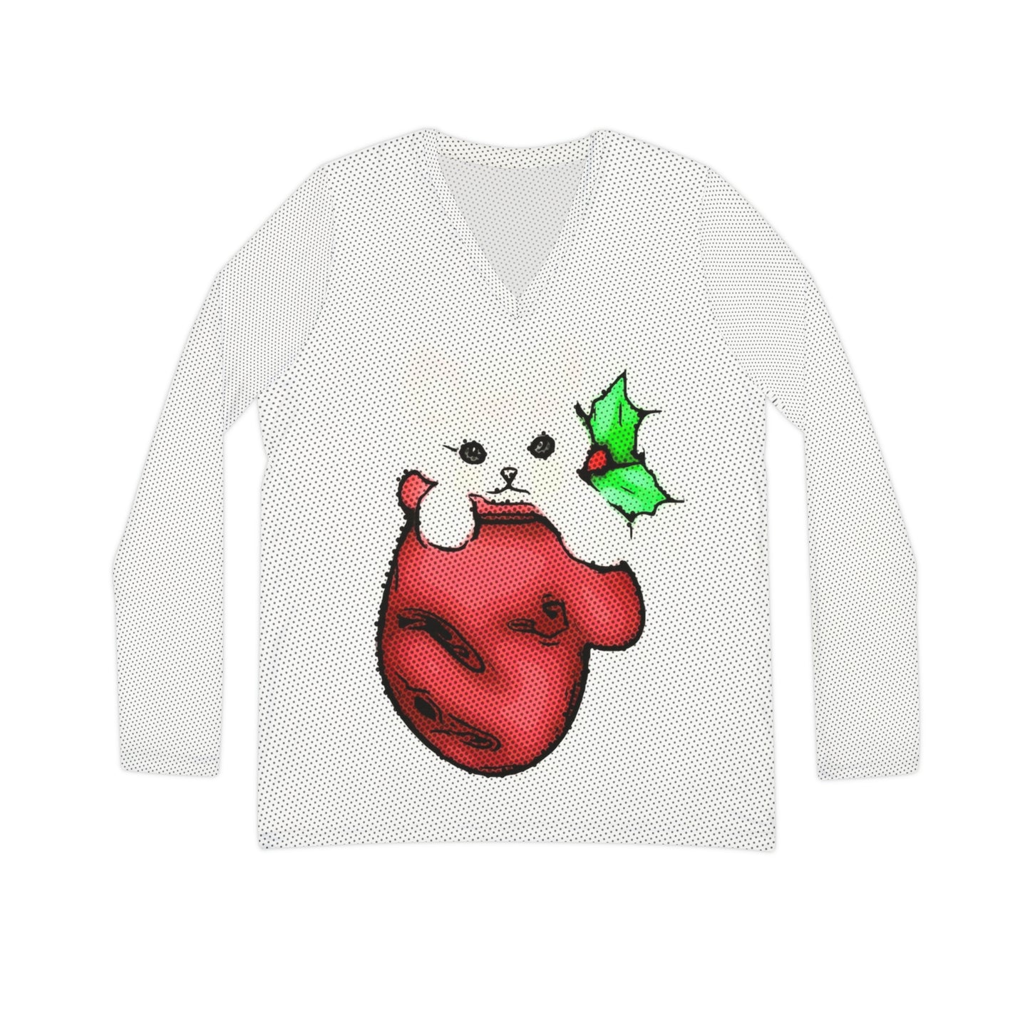 Christmas Womens Long Sleeve V-neck - Shirt