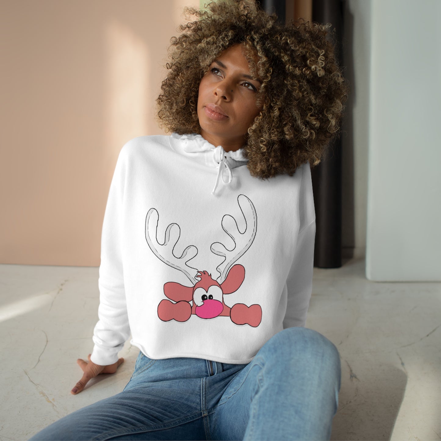 Crop Christmas Themed Hoodie