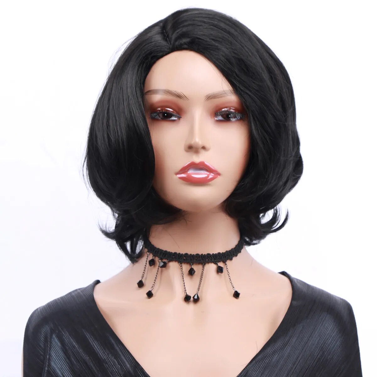 Amir Short Black Wavy Synthetic Hair Wigs For Women Ombre Brown Blonde Bob Wig Pixie Cut Middle Part Side Party Daily Cosplay