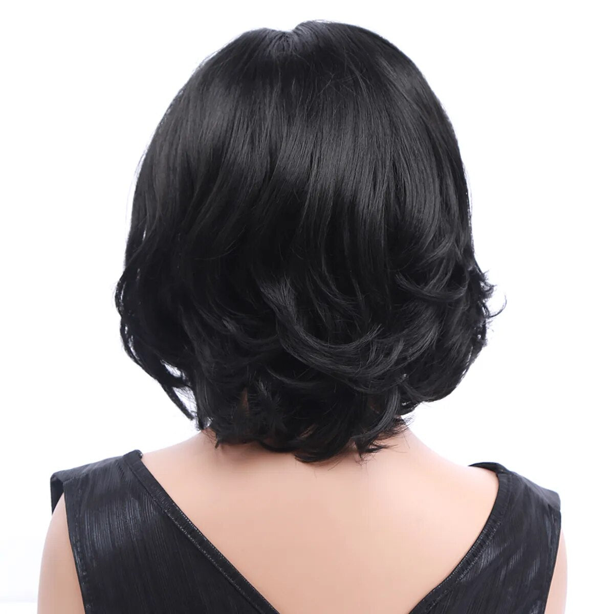 Amir Short Black Wavy Synthetic Hair Wigs For Women Ombre Brown Blonde Bob Wig Pixie Cut Middle Part Side Party Daily Cosplay