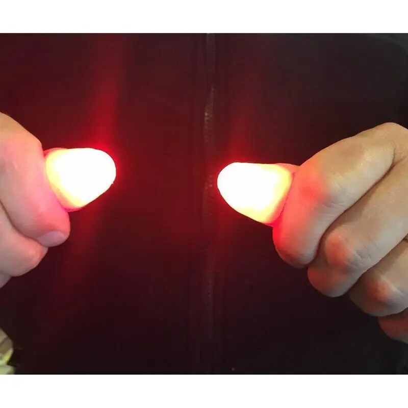 2pcs Magic Light Up Finger Fingers LED Tricks Thumb Props Christmas Christmas Festival Party Novelty Funny Toys