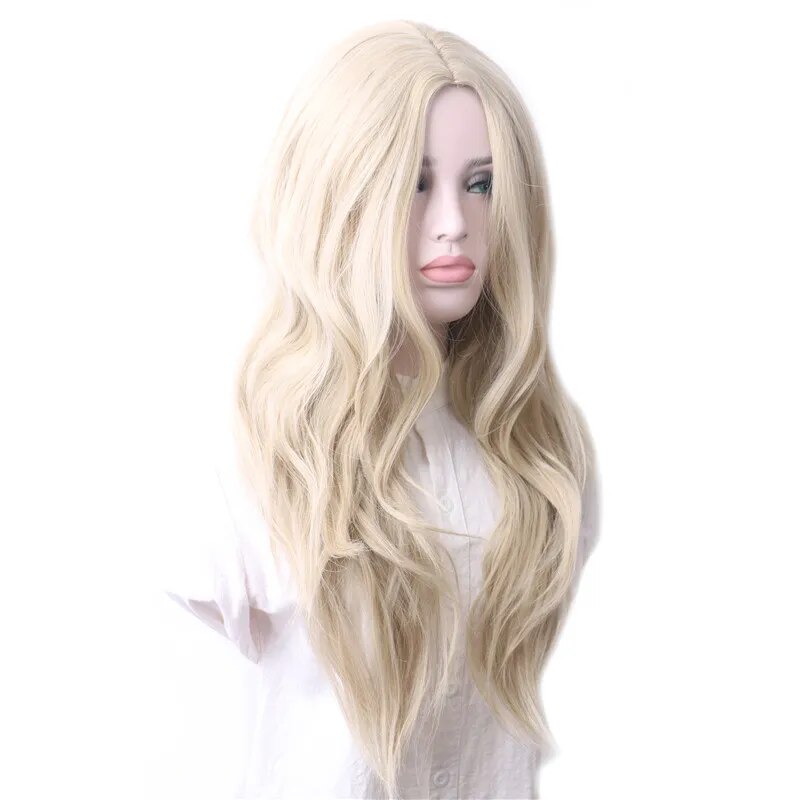 WoodFestival Women's Wigs Synthetic Hair Ombre Cosplay Wig Long Blonde Blue Pink Black Green Purple Brown Red Gray Colored Wavy