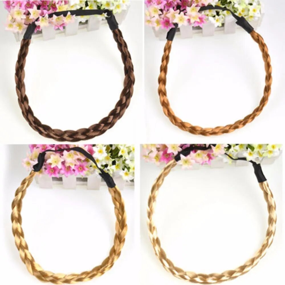 1PC Women Girls Synthetic Wig Twist Hair Bands Fashion Braids Hair Accessories Women Bohemian Elastic Headband Stretch For Party