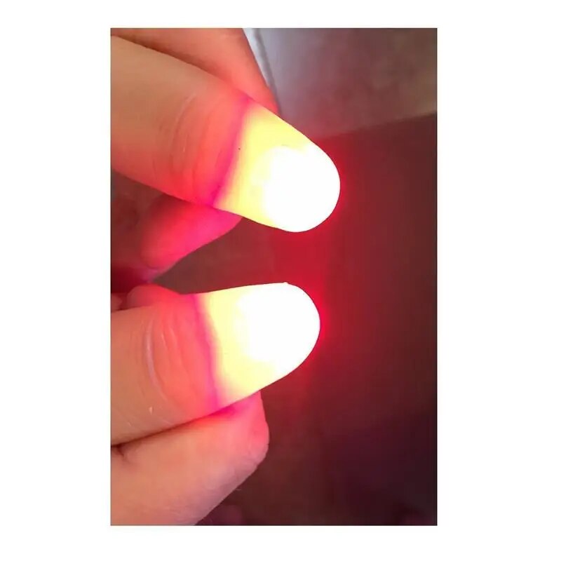 2pcs Magic Light Up Finger Fingers LED Tricks Thumb Props Christmas Christmas Festival Party Novelty Funny Toys