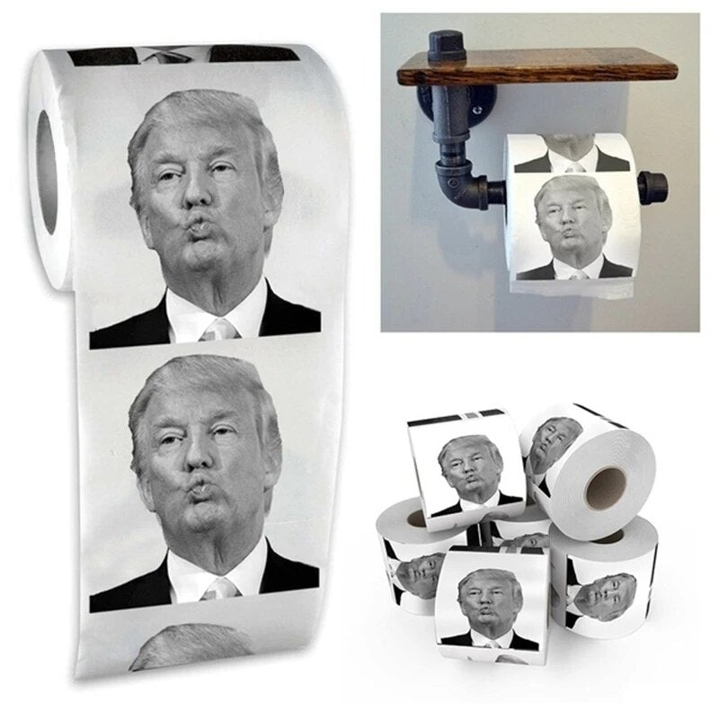 A Unique Home Toilet Paper Funny Ex President Donald Trump Toilet Paper Roll Prank Joke Gift Christmas Decor for Home Kitchen