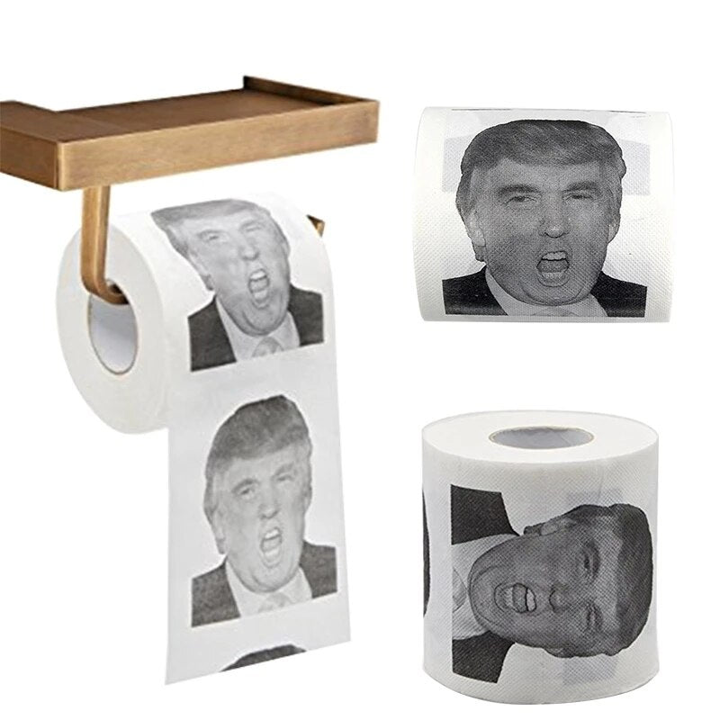 A Unique Home Toilet Paper Funny Ex President Donald Trump Toilet Paper Roll Prank Joke Gift Christmas Decor for Home Kitchen