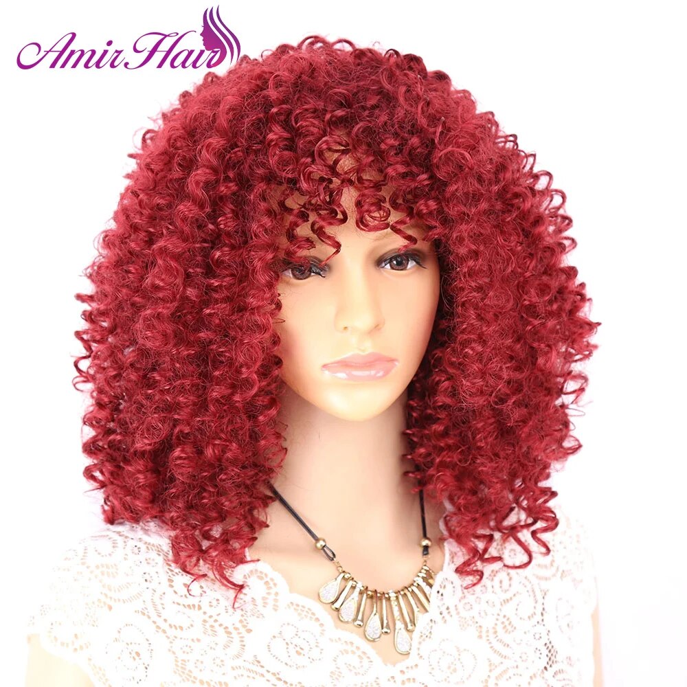 Brown Wig Synthetic Curly wig for Women With Baby Hair Wigs Cosplay Perruque Black Blonde Burgundy wig