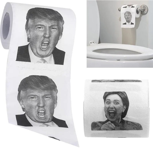 A Unique Home Toilet Paper Funny Ex President Donald Trump Toilet Paper Roll Prank Joke Gift Christmas Decor for Home Kitchen