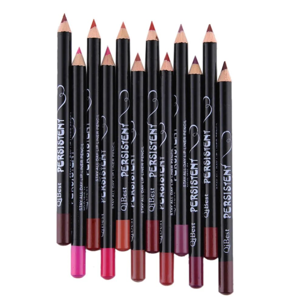 12pcs/set Professional Matte Lip Liner Pencil Set Waterproof Long Lasting Smooth Natural  Lipliner Pen Makeup Cosmetic Tools Kit