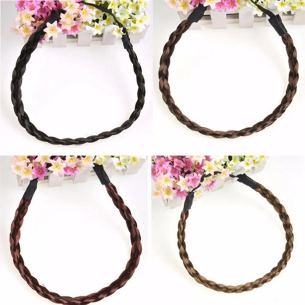 1PC Women Girls Synthetic Wig Twist Hair Bands Fashion Braids Hair Accessories Women Bohemian Elastic Headband Stretch For Party