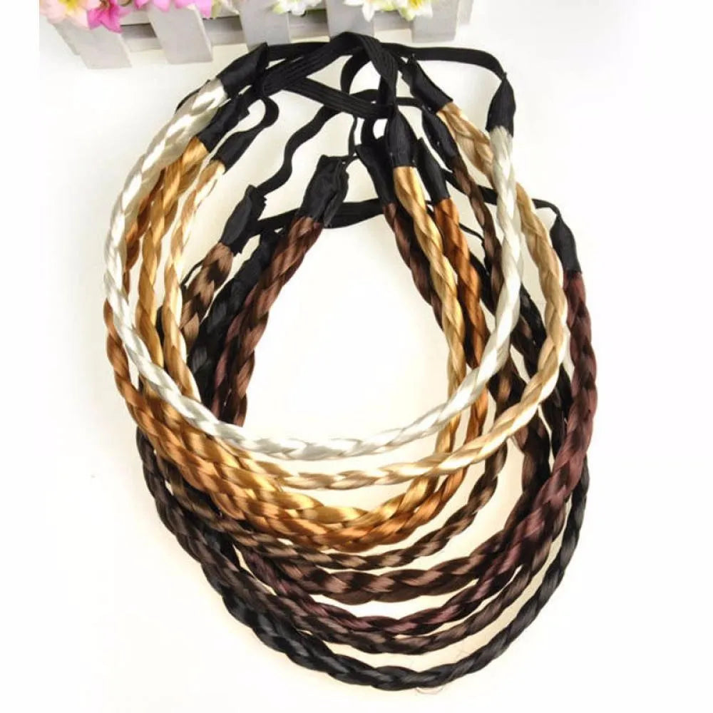 1PC Women Girls Synthetic Wig Twist Hair Bands Fashion Braids Hair Accessories Women Bohemian Elastic Headband Stretch For Party