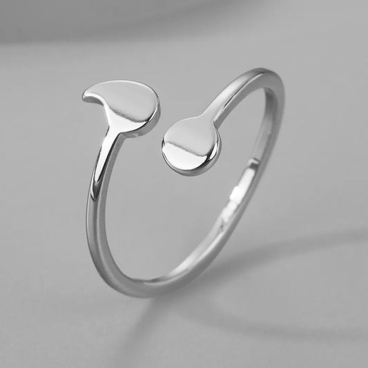 Kinitial simple creative personality semicolon ring exquisite stainless steel European beauty fashion punk ring Christmas gift