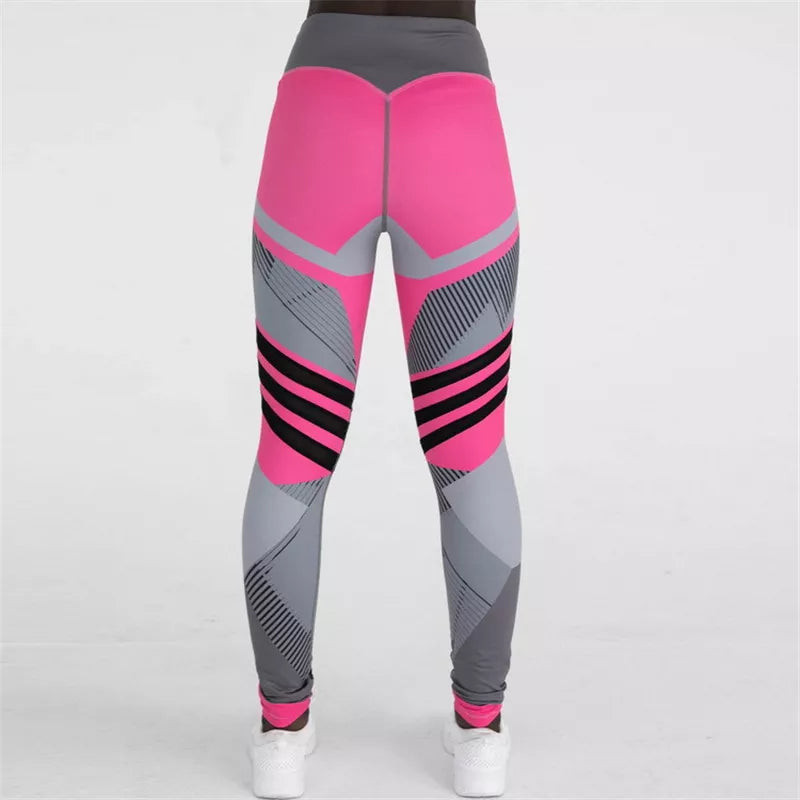 Women Leggings Pants Skinny Seam Trousers High Waist Hip Lifter Printed Color Sports Fitness Gym Pants Stretchy Leggings