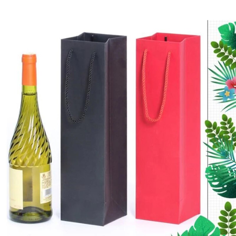 Wine Tote Bag Universal Red Wine Packing Paper Bags Festival Favor Paper Bags Party Gift Bottle Christmas Gift Carrier Custom