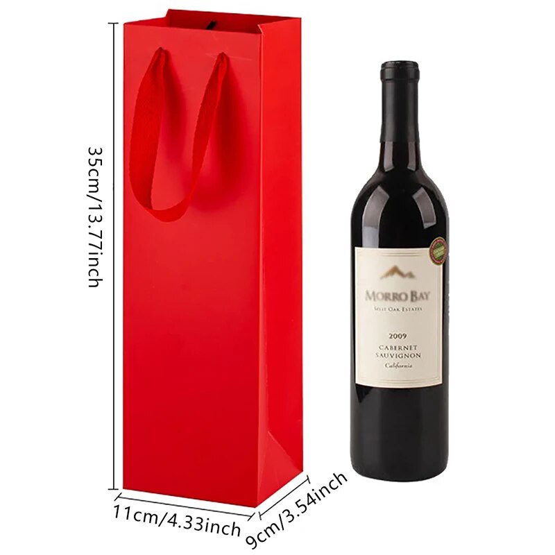 Wine Tote Bag Universal Red Wine Packing Paper Bags Festival Favor Paper Bags Party Gift Bottle Christmas Gift Carrier Custom